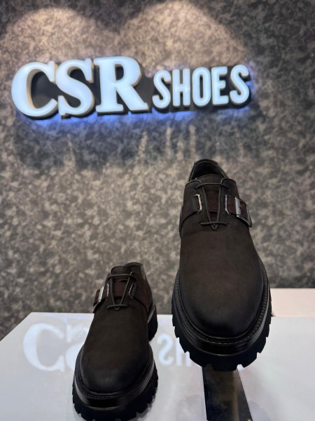 Kahverengi Hakiki Deri Tokalı Erkek Ayakkabı – Kalın Tabanlı Şık & Günlük Model