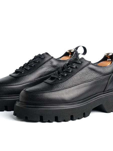 Erkek Kalın Tabanlı Bağcıklı Deri Ayakkabı