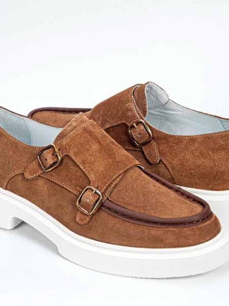Kahverengi Süet Tokalı Erkek Ayakkabı – Koyu Kahverengi Detaylı Yazlık Günlük & Şık Model (39-43)